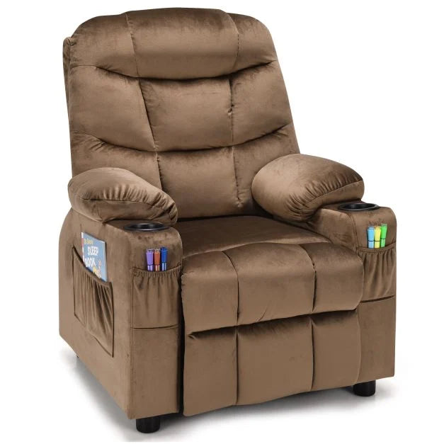 Larger Adjustable Kids Recliner Chair with 2 Cup Holders