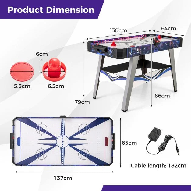 Family Air Hockey Table Game with Pushers and Pucks for Indoor Play