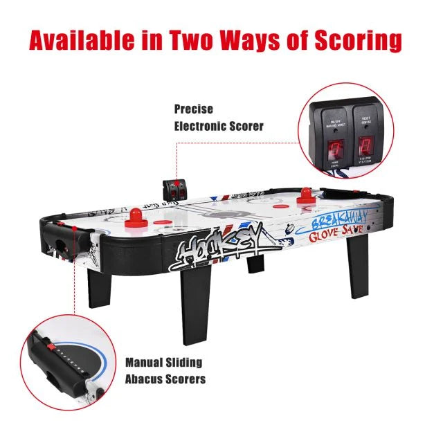 Fast-Paced Air Hockey Table with LED Scoreboard, Pucks & Pushers