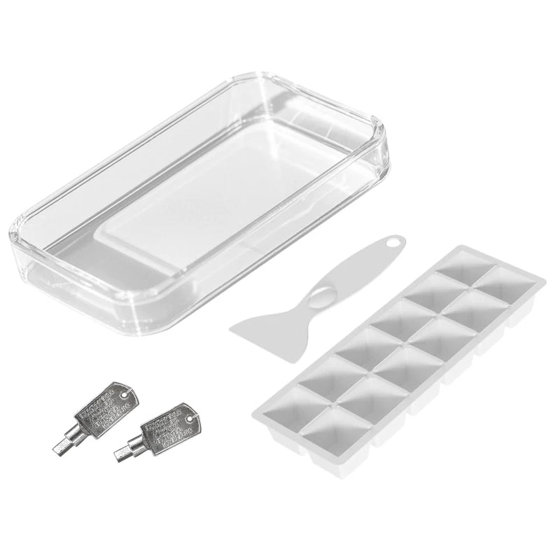 Lockable 46L Mini Fridge, Grey Countertop Refrigerator for Home/Office
