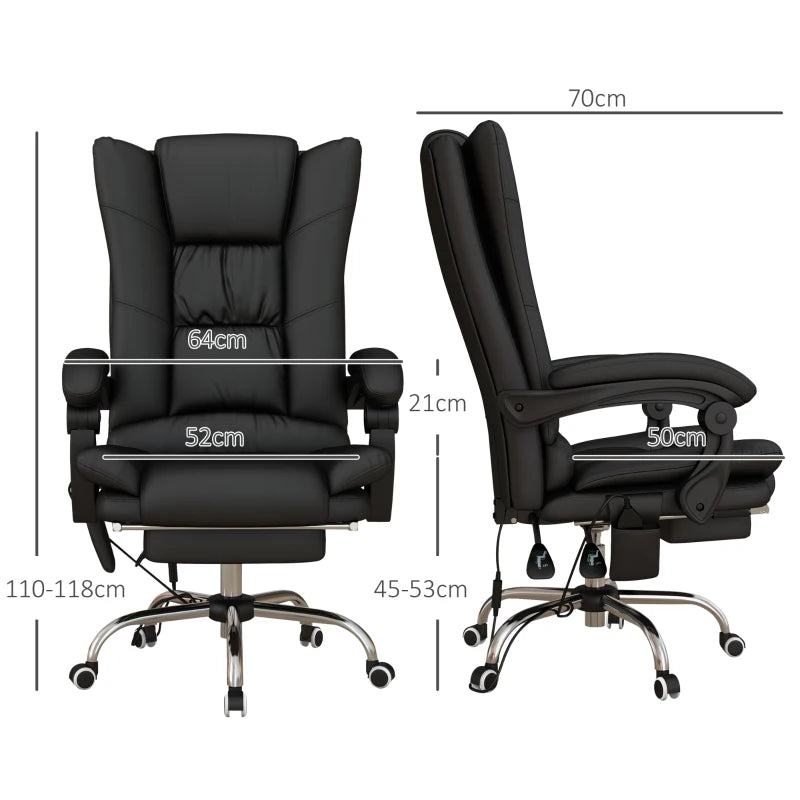 High Back Heated Massage Computer Chair – Black