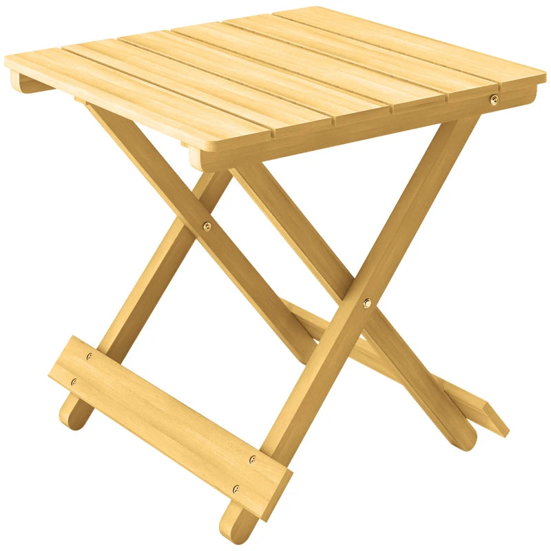 Durable Foldable Wooden Coffee Table for Outdoor Garden and Patio Use