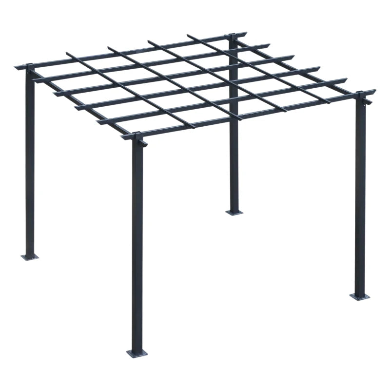 Garden Gazebo Pergola 3x3m Metal Frame with Trellis for Vines and Sun Protection