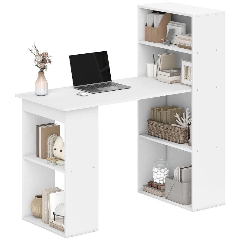 White Computer Desk with Storage – 120cm Home Study Table