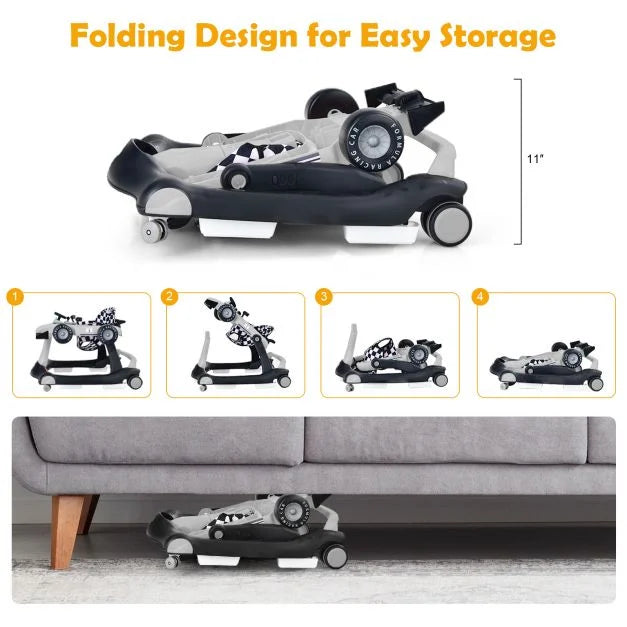 4-in-1 Baby Push Walker with Adjustable Height and Speed for Growing Toddlers