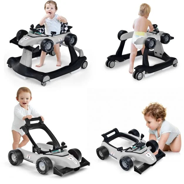 4-in-1 Baby Push Walker with Adjustable Height and Speed for Growing Toddlers