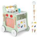 6-in-1 Wooden Baby Stroller and Activity Center for Push, Pull, and Learning Fun