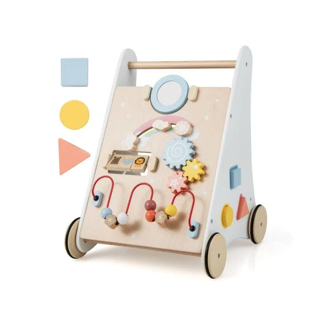 7-in-1 Wooden Baby Walker for Toddlers Aged 1+ Year – Multifunctional Learning Toy