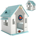 5-in-1 Kids Playhouse with Basketball Hoop, Football Goal, Dartboard & Ring Toss