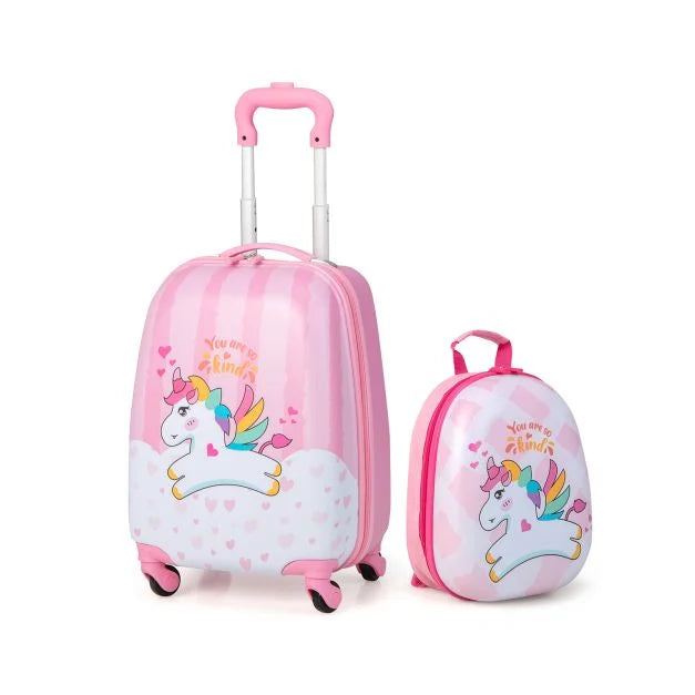 Kids Lightweight Luggage Set with Wheels, 2 Pieces