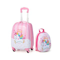 Kids Lightweight Luggage Set with Wheels, 2 Pieces