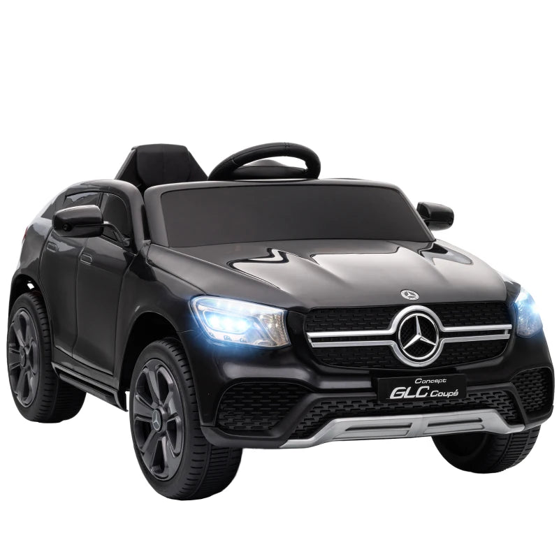 Licensed Mercedes GLC Kids Ride-On Car with Remote, MP3 Player, LED Lights, Black