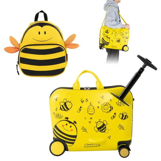 Children’s Luggage with Light-Up Spinner Wheels and Telescopic Handle