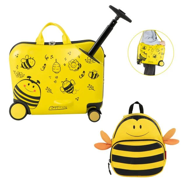 Children’s Luggage with Light-Up Spinner Wheels and Telescopic Handle