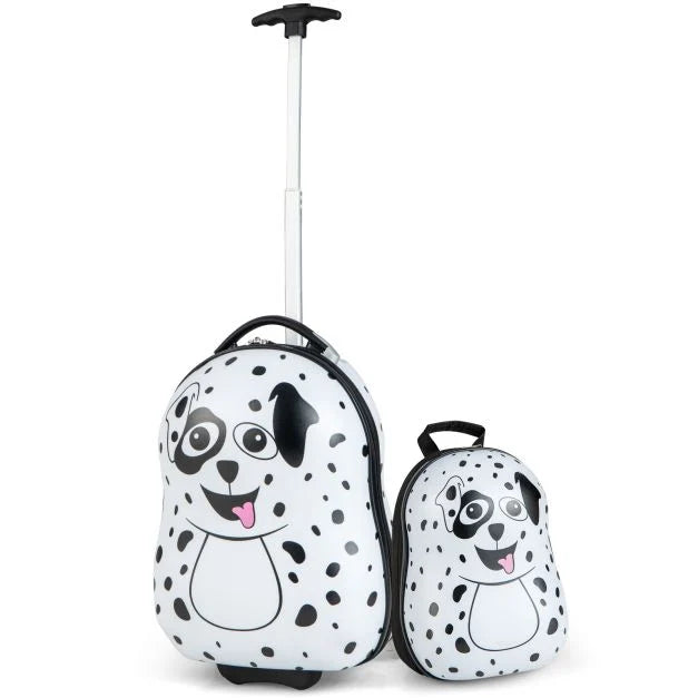 2-Piece Children’s Luggage Set with Wheels and Height-Adjustable Handle