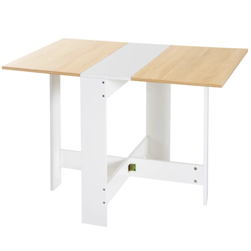 Convertible Desk/Table, Oak & White, Folding Home Office Solution
