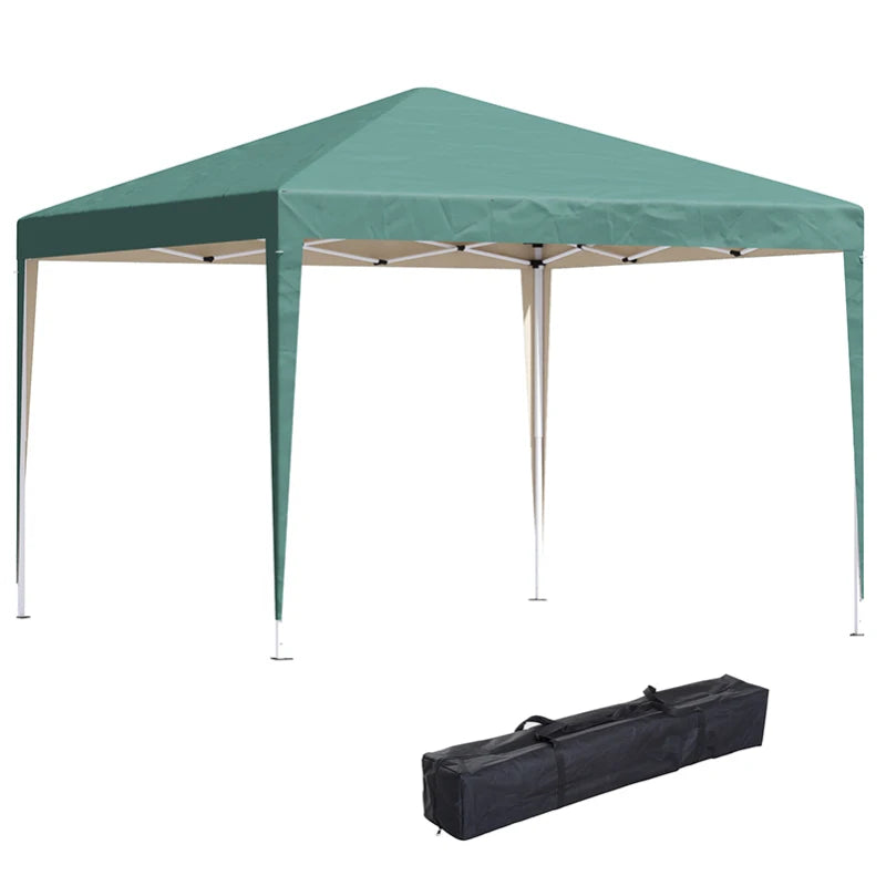 Wedding Party Pop Up Gazebo with Height Adjustable Roof and Carrying Bag, Green, 3 x 3m