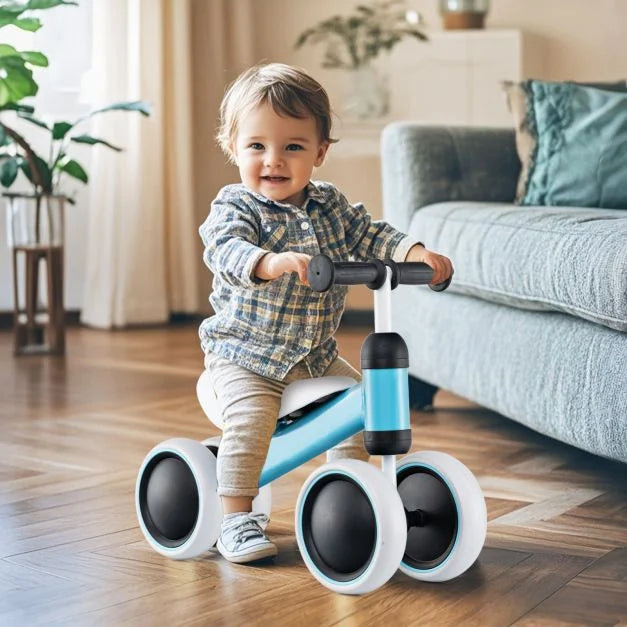 No-Pedal 4-Wheel Baby Balance Bike with Non-Slip Handlebar