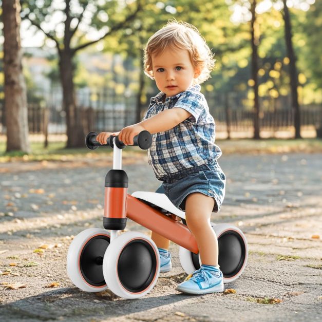No-Pedal 4-Wheel Baby Balance Bike with Non-Slip Handlebar