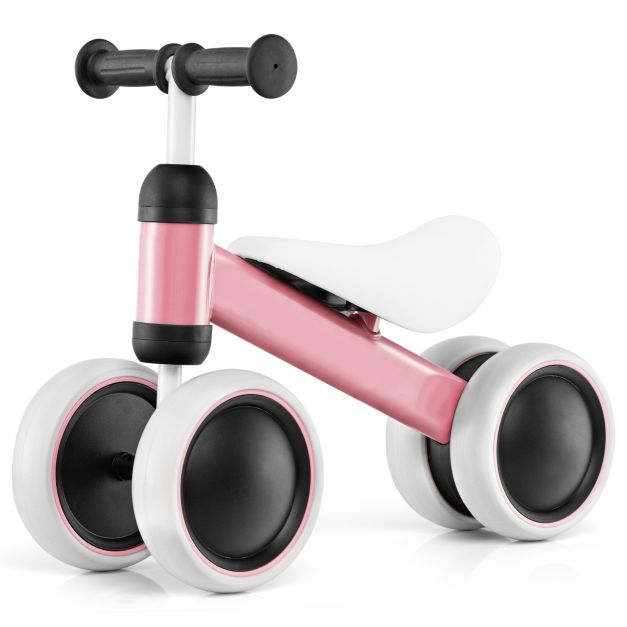 No-Pedal 4-Wheel Baby Balance Bike with Non-Slip Handlebar