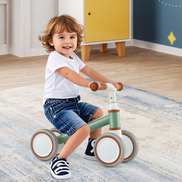 Baby Balance Bike with Height-Adjustable Handle and Seat