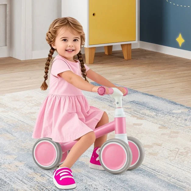 Baby Balance Bike with Height-Adjustable Handle and Seat