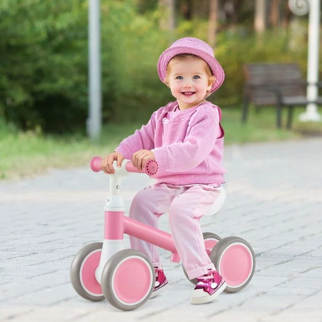 Baby Balance Bike with Height-Adjustable Handle and Seat