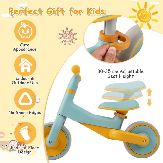 Baby Balance Bike with Adjustable Seat Height for Ages 18–48 Months