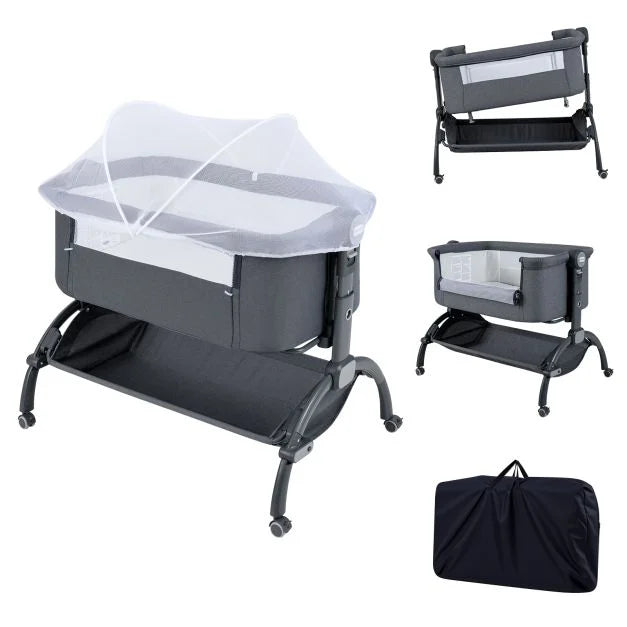 Newborn Bedside Sleeper Bassinet with 7-Level Height Adjustment