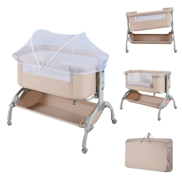 Newborn Bedside Sleeper Bassinet with 7-Level Height Adjustment