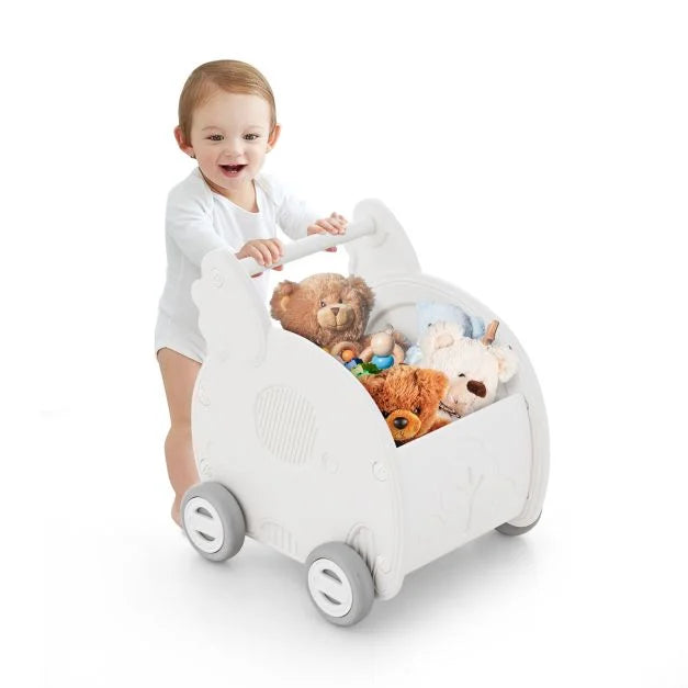 Baby Walker Push Toy – 4-Wheel Elephant-Shaped Toddler Toy Cart