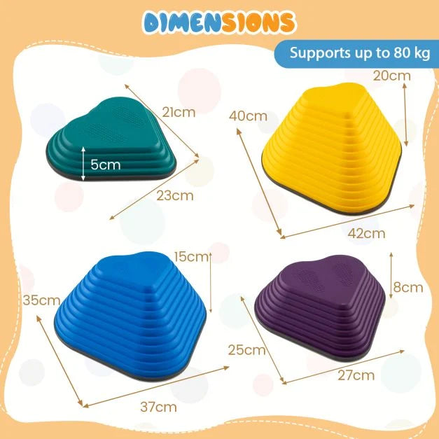 11-Piece Kids Stepping Stones Balance Blocks Set with Full Edge Design