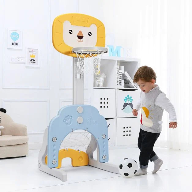 3-in-1 Basketball Hoop Set with Stand and Five Adjustable Height Levels