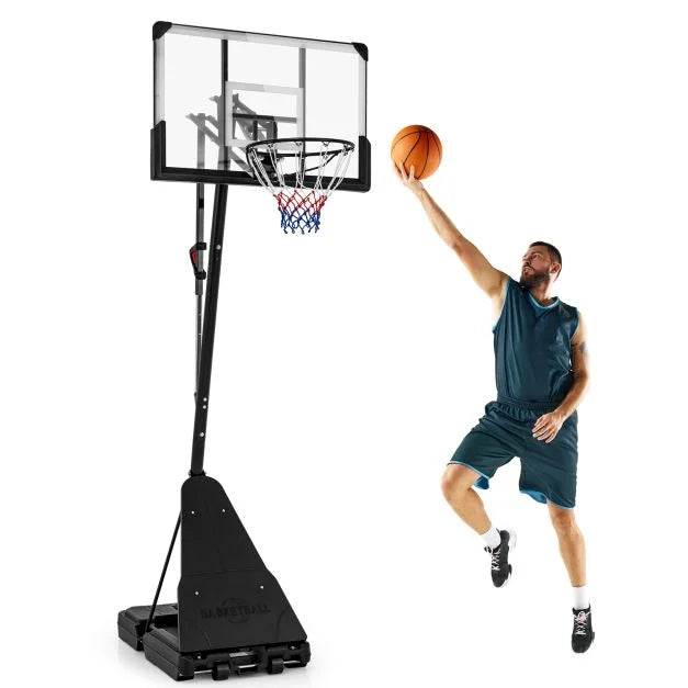 Basketball Hoop System with 44" Shatterproof Backboard & Rebounder
