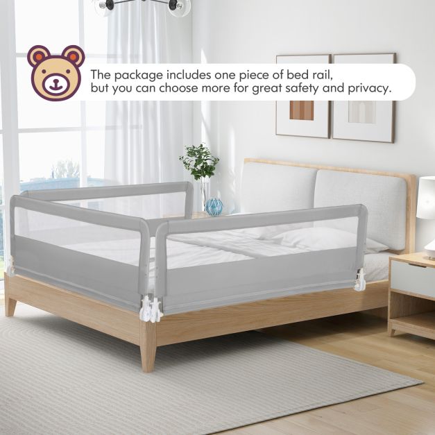150CM Foldable Baby Bed Rail Guard with Washable Cover & Safety Strap