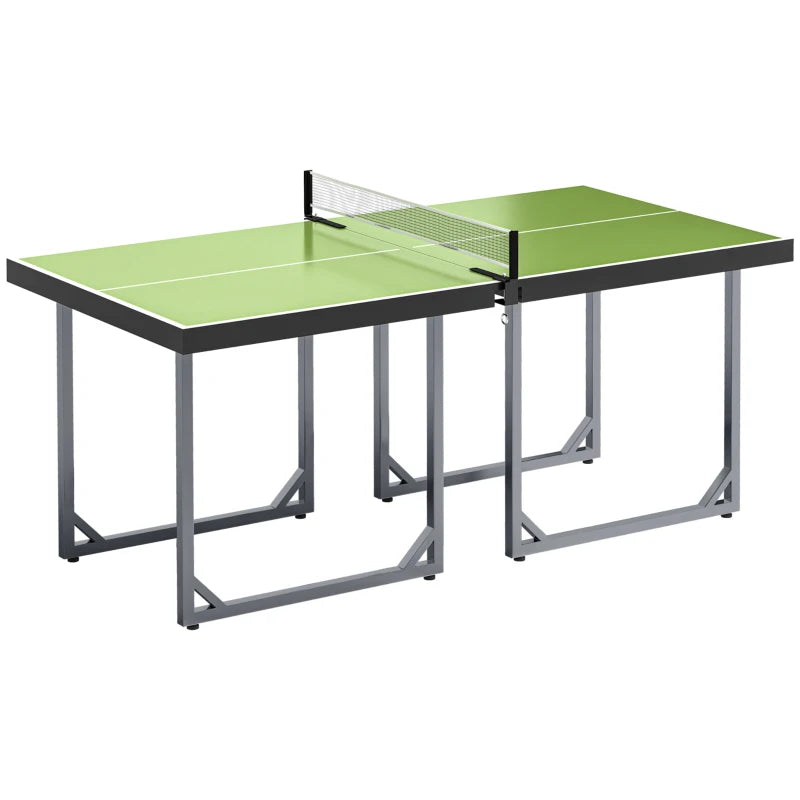 Foldable 6ft Table Tennis Table – Portable Ping Pong Set, Green
