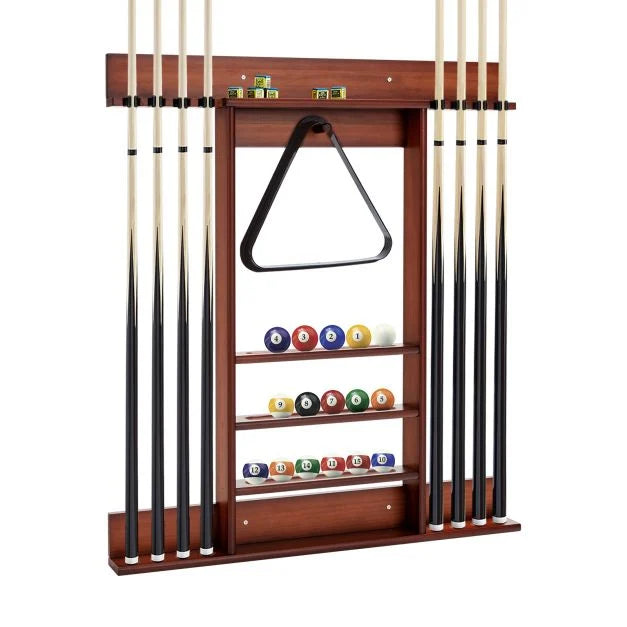 Wall-Mount Pool Cue Rack – Perfect for Billiards & Game Rooms