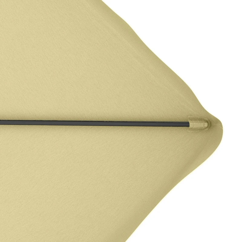 Elegant beige cantilever garden parasol with double top and decorative ruffles – 2.5m