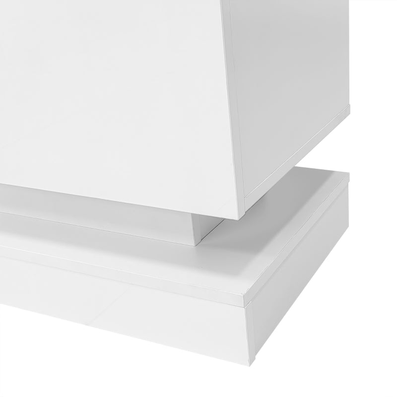 LED TV Cabinet with 2 Drawers & High Gloss Front – Fits 79" TVs, White