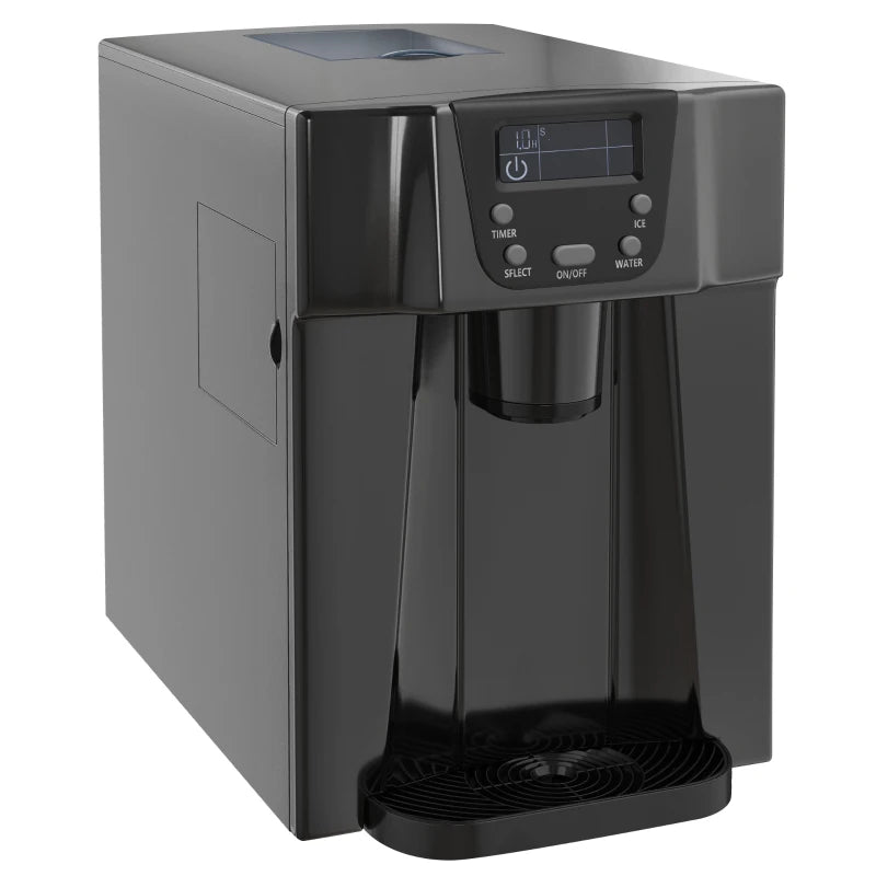 Ice Maker & Water Dispenser – 3L, Black, 12kg/24H, Quick Ice Production