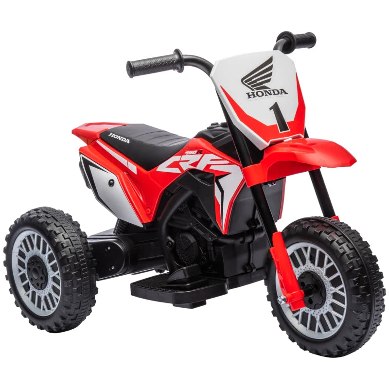 Toddler Electric 3-Wheel Motorbike with Horn and Startup Sound – Red, Ages 18-36 Months