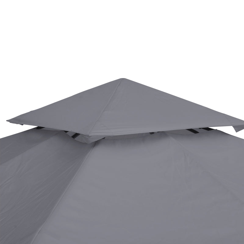 Deep grey double tier canopy top cover for gazebo replacement, durable 3m roof