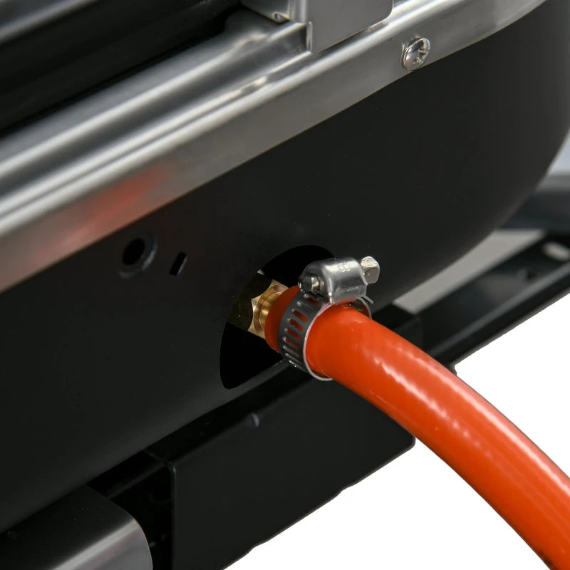 Foldable 2-Burner Table Top Gas BBQ Grill with Lid, Thermometer & Piezo Ignition Aluminium