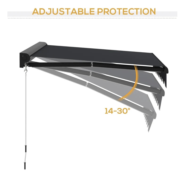 Electric Retractable Awning 3x2.5m with LED Light – Aluminum Frame for Patio & Window