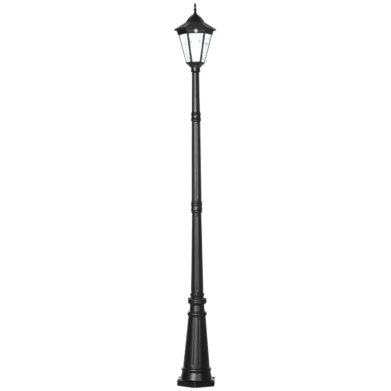 Solar LED Garden Lamp Post Light with PIR Sensor for Lawn, Pathway, and Driveway – 2.4m