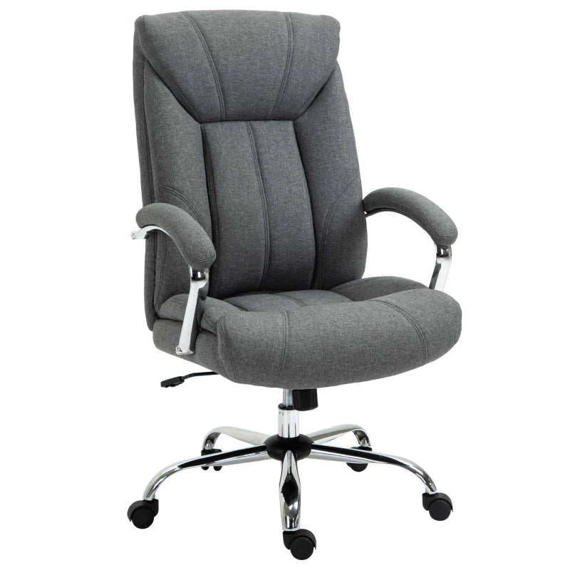 Grey Office Chair – Fabric, Adjustable & Swivel Base