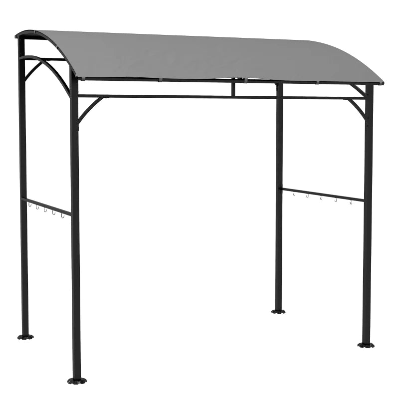 Durable BBQ Grill Gazebo Tent with Curved Canopy and Hooks for Outdoor Cooking 2.2x1.5M