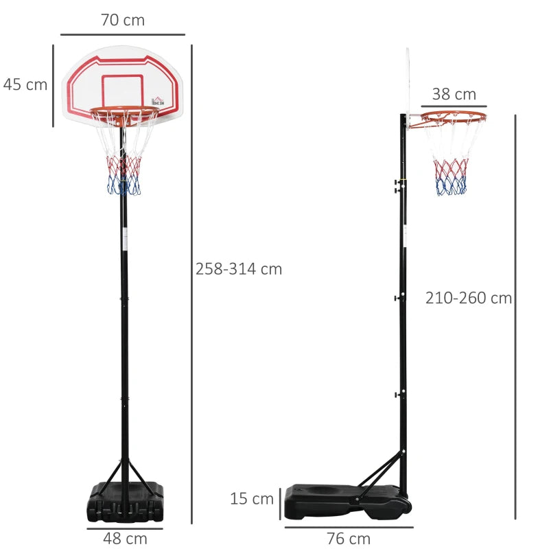 Basketball Hoop Stand – Portable, Stable Base, 2.1-2.6m Height