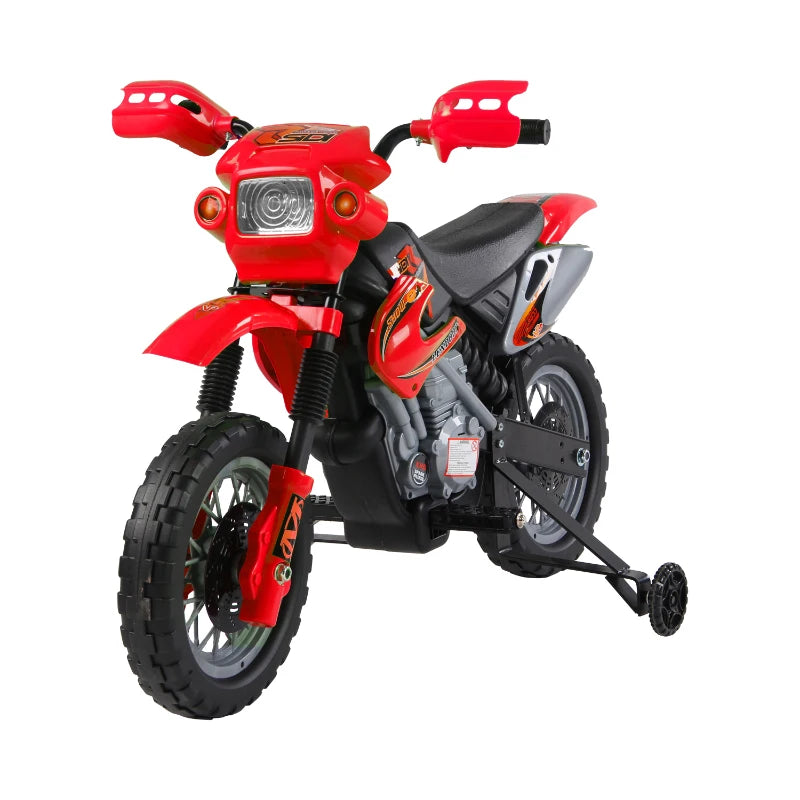 Children's 6V Electric Motorbike Ride-On Toy - Red Motorcycle Scooter for Ages 3-6