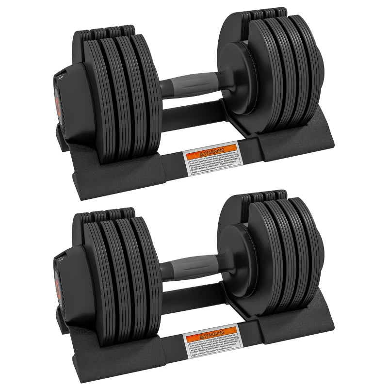 Home Gym Dumbbells – 2 x 24KG, 4-in-1 Adjustable Set